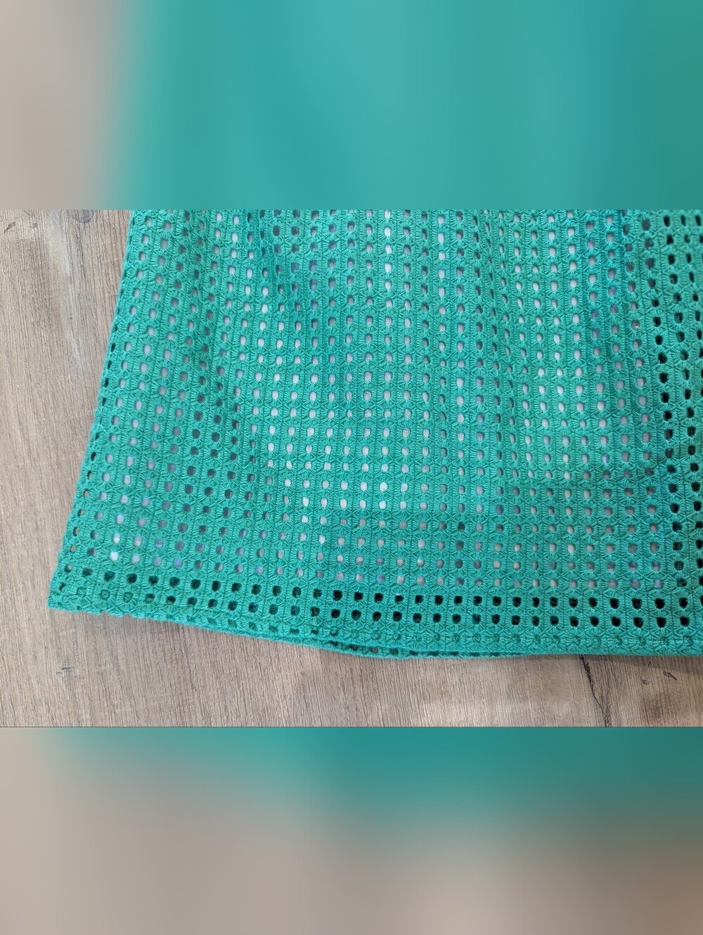 Mario Serrani Green Eyelet Circle Skirt with Striped Waist - Picture 6 of 7
